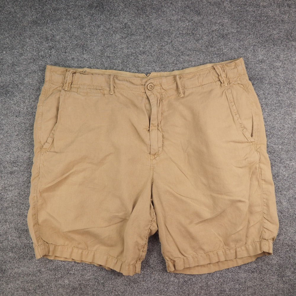 Polo Ralph Lauren Shorts Mens 36 Classic Fit Tan Linen Cotton Casual Preppy